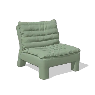 Silla sala Gio, 73 × 73 × 84. The real 3D model, turning